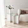 Hanah Home Lily - Mesas Nido de Vidrio Templado Blanco